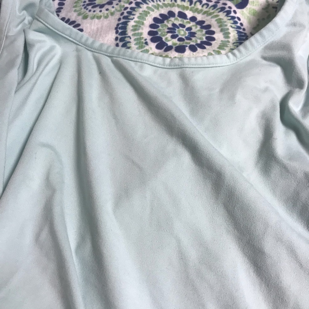 Silky light blue tank top with lace back - Picture 4 of 6